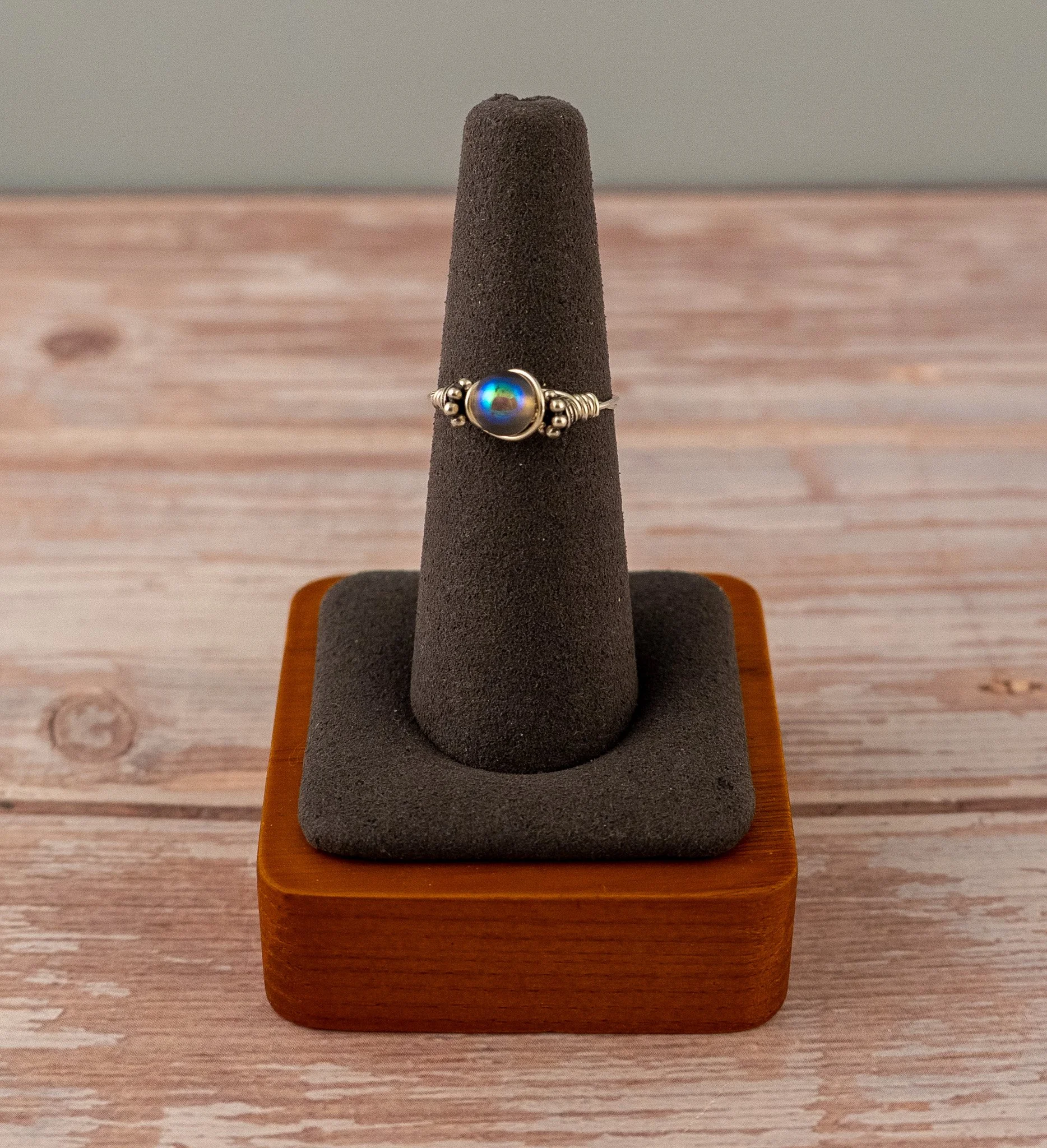 Wire-Wrapped Labradorite Sterling Silver Ring - Size 7