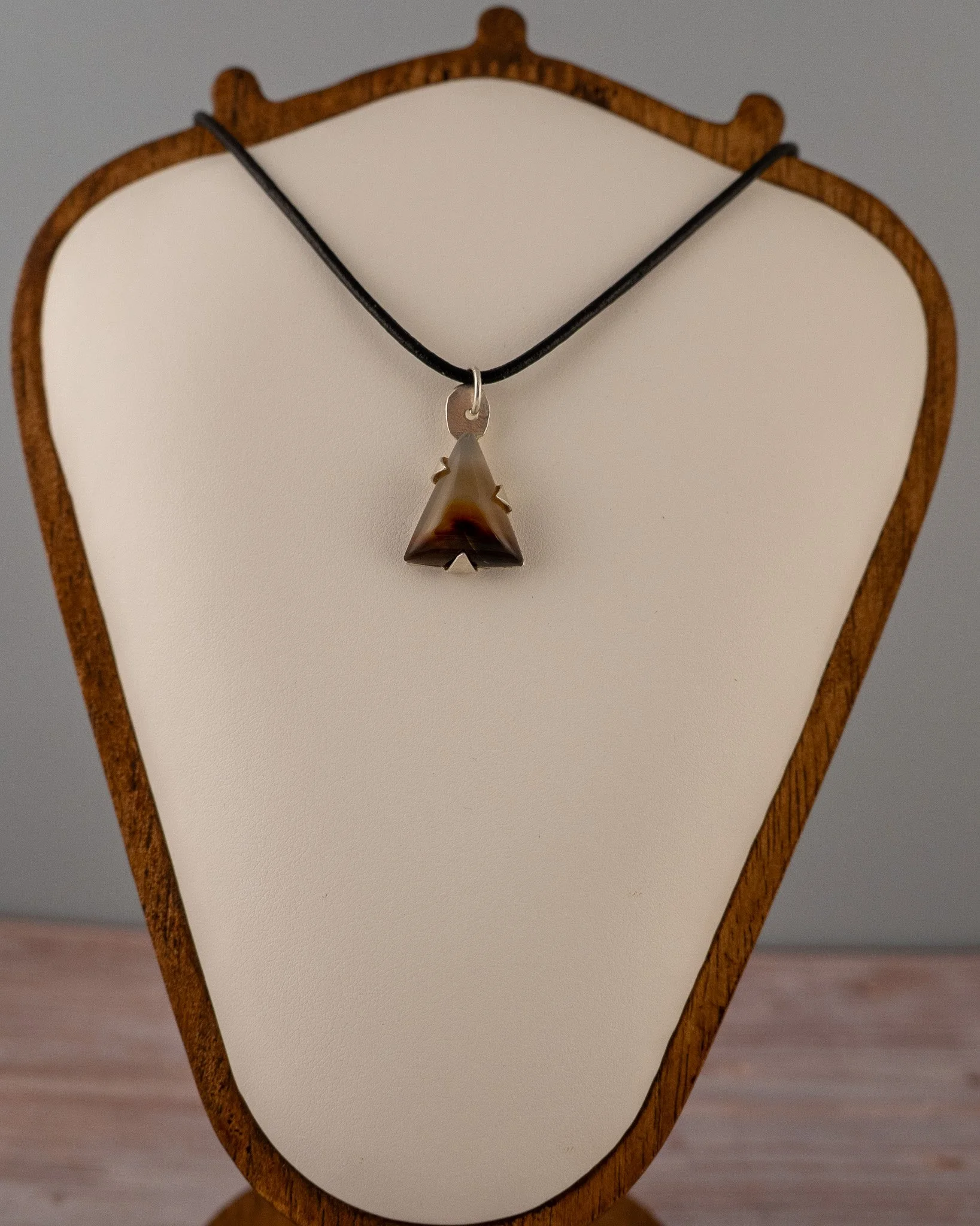 Polka Dot Agate Sterling Silver Pendant