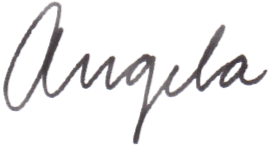 Signature writing that says 'Angela' in cursive style.