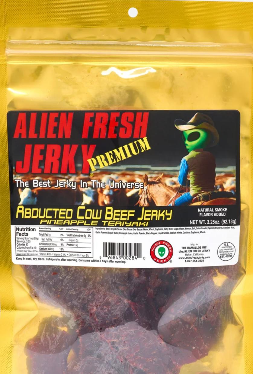 Abducted Cow Beef Jerky Pineapple Teriyaki