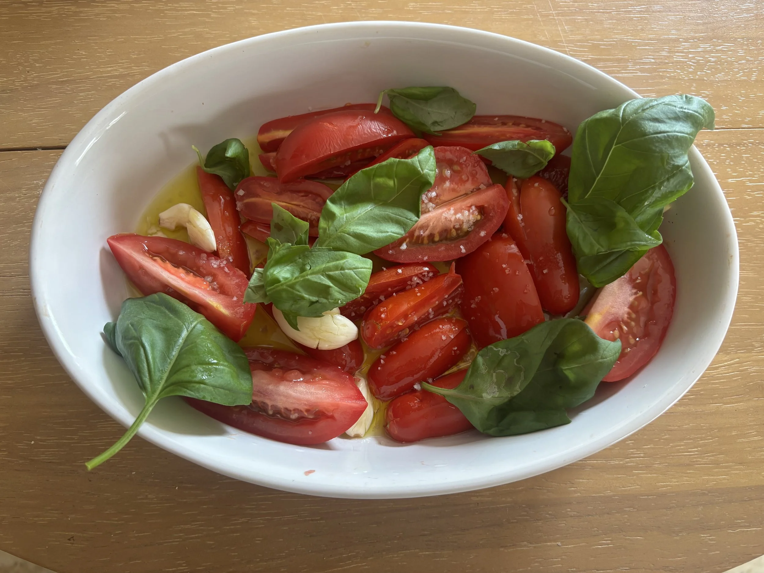 Oven-Roasted tomato     Basil sauce