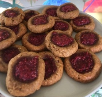 Almond Butter     Thumbprint Cookies