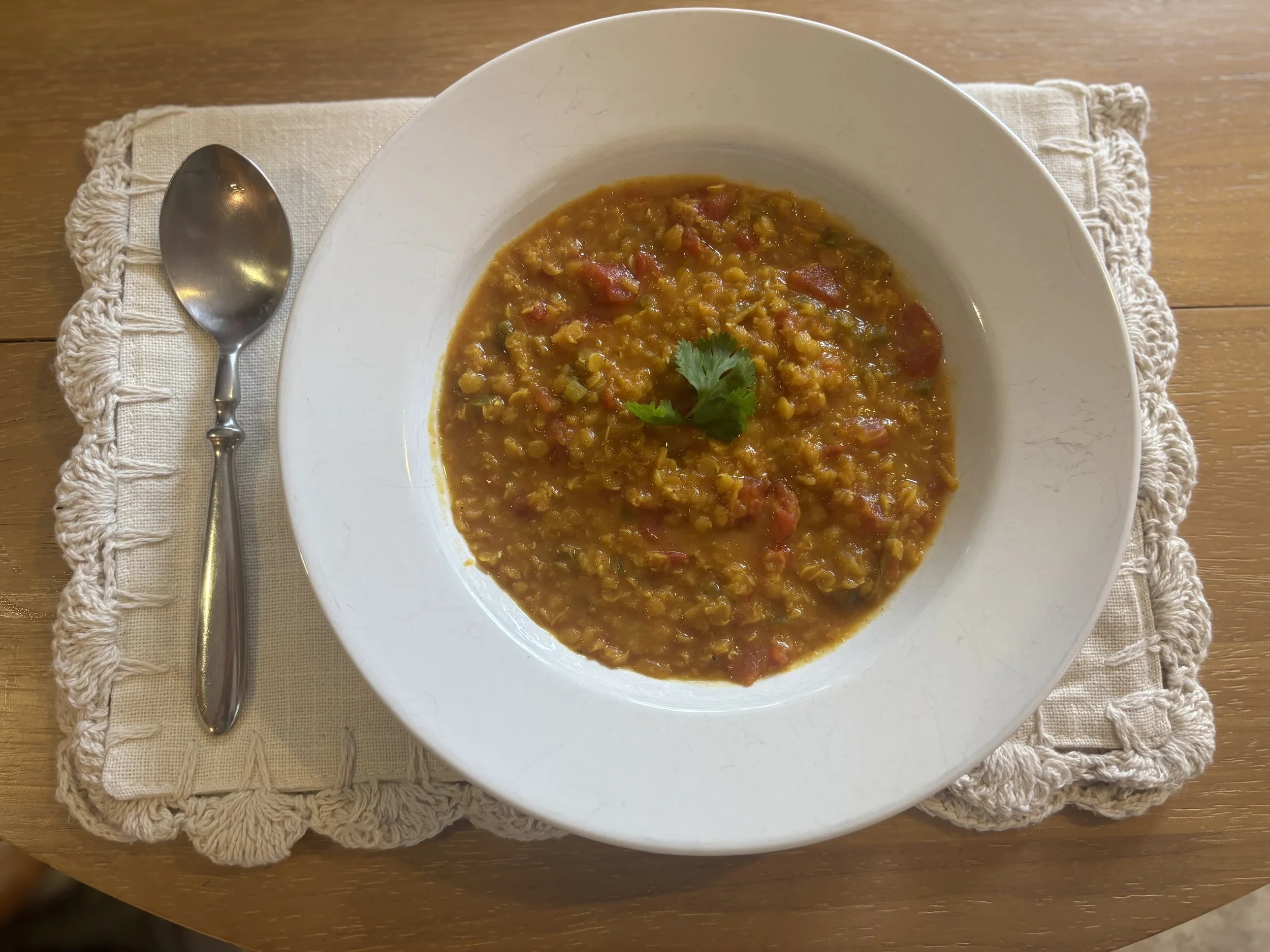 Masoor Dal with Spinach