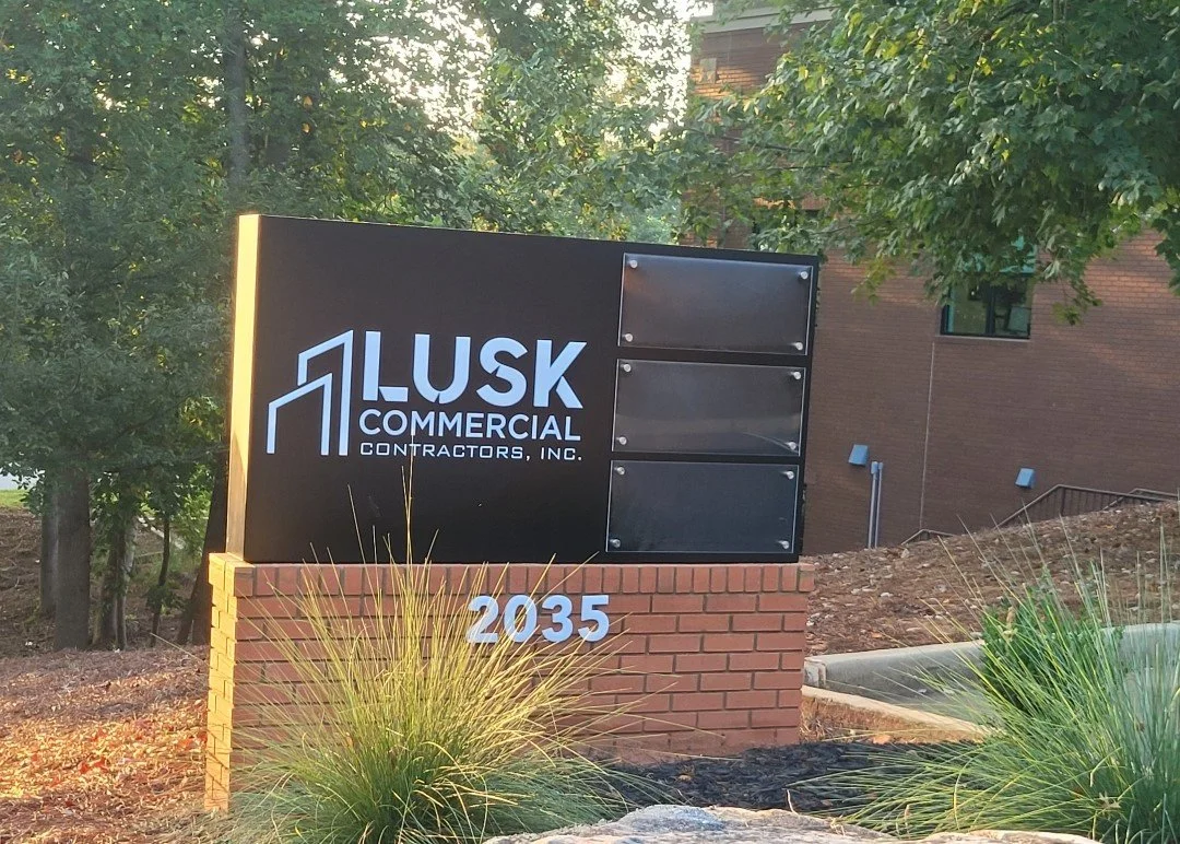Exterior Directory Signage for Lusk Commercial Contractors, Inc. at 2035, Created by Custom Graphics Georgia North Metro Atlanta Sign Installation and Service