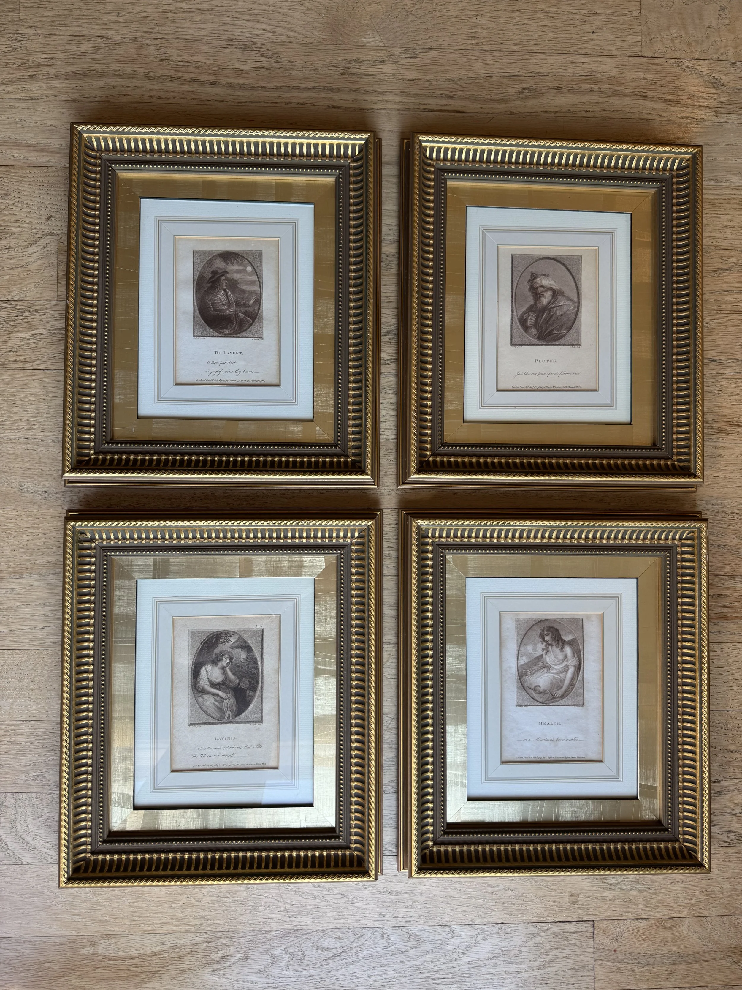 18th-century Framed Stipple Engravings