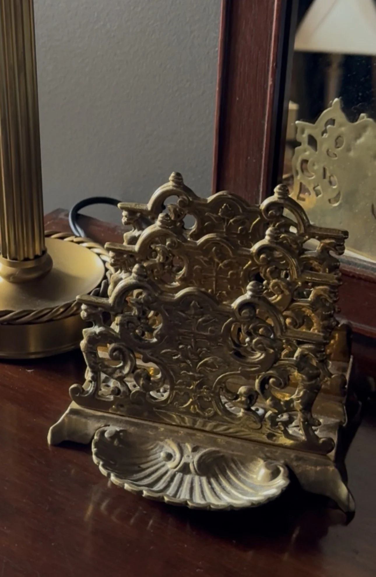 Victorian Style Brass Letter Rack
