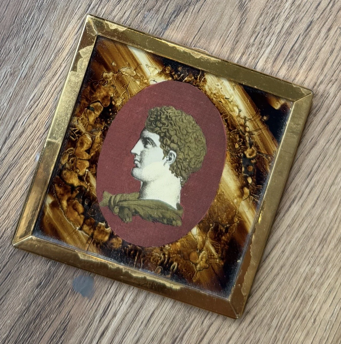 Vintage Miniature Roman Figure Plaque