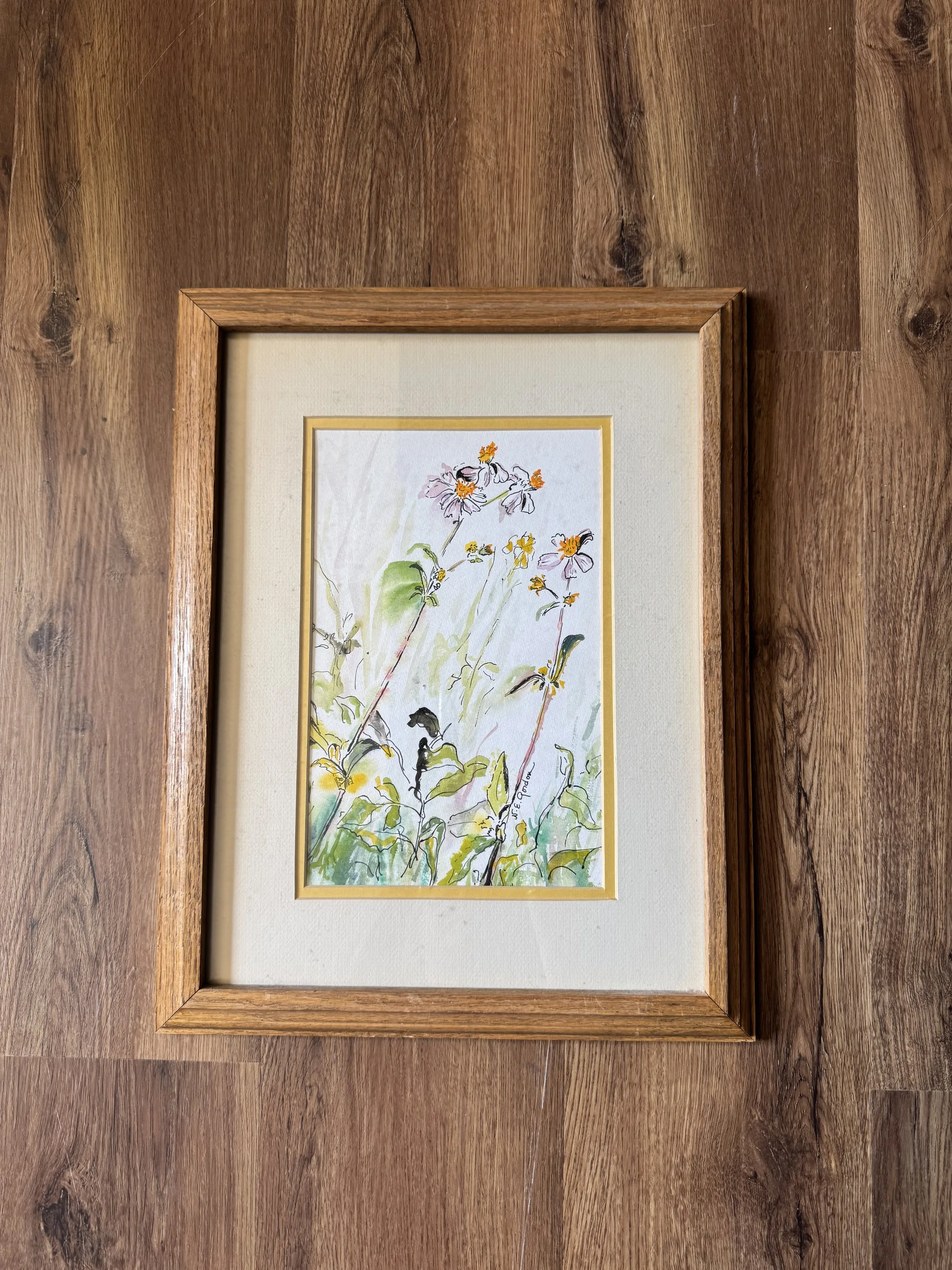 Vintage Floral Watercolor by Nurith Gordon