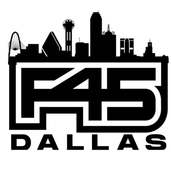 Silhouette of the Dallas skyline at night with the city name and 'Dallas' written below.