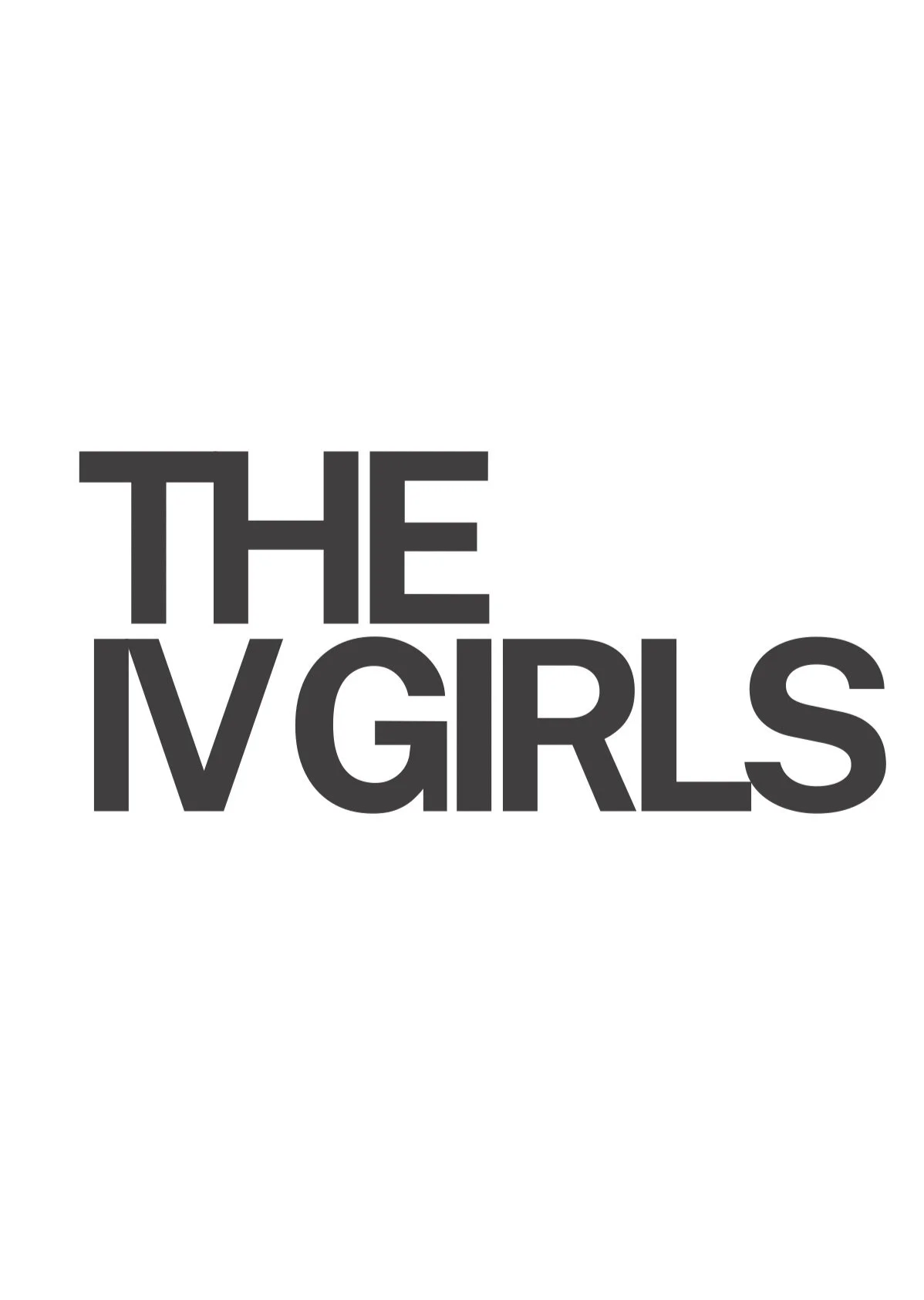 Bold black text on a white background reads "THE V GIRLS".