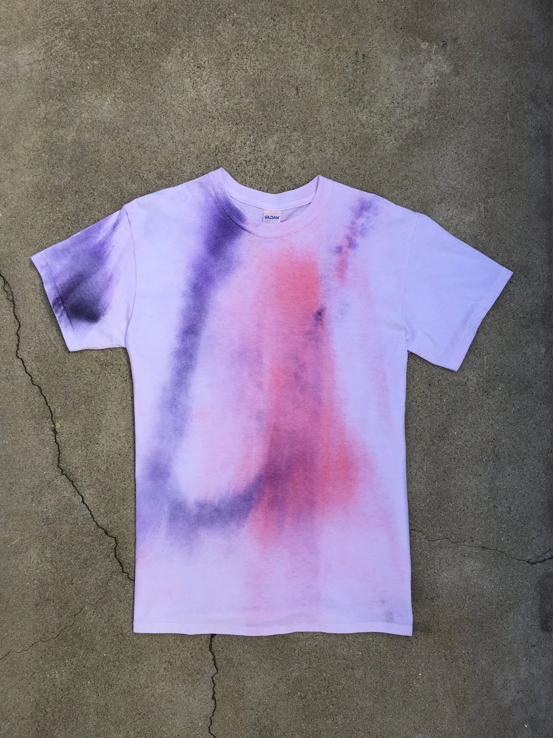 raw pigment on white t shirt
