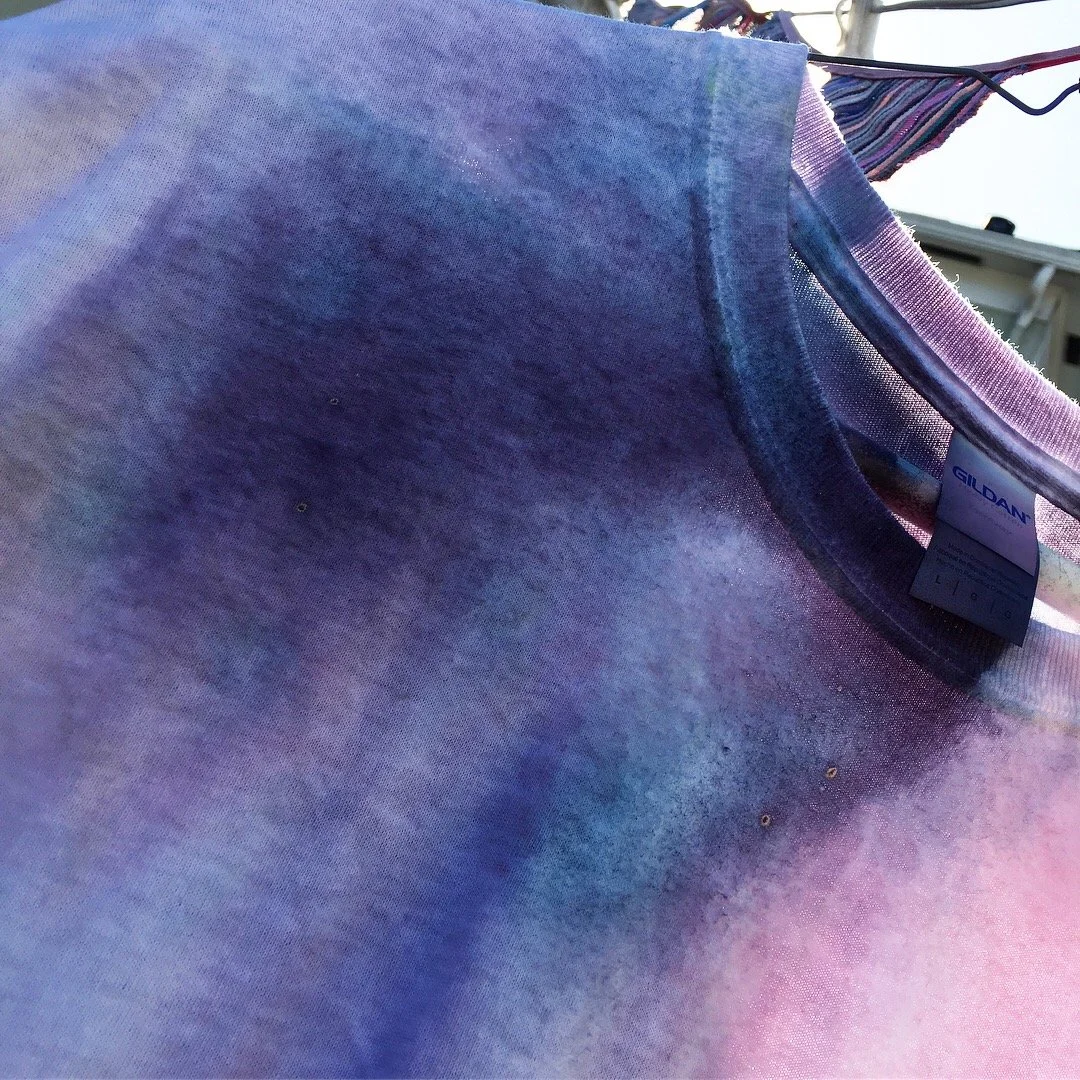 raw pigment on white t shirt