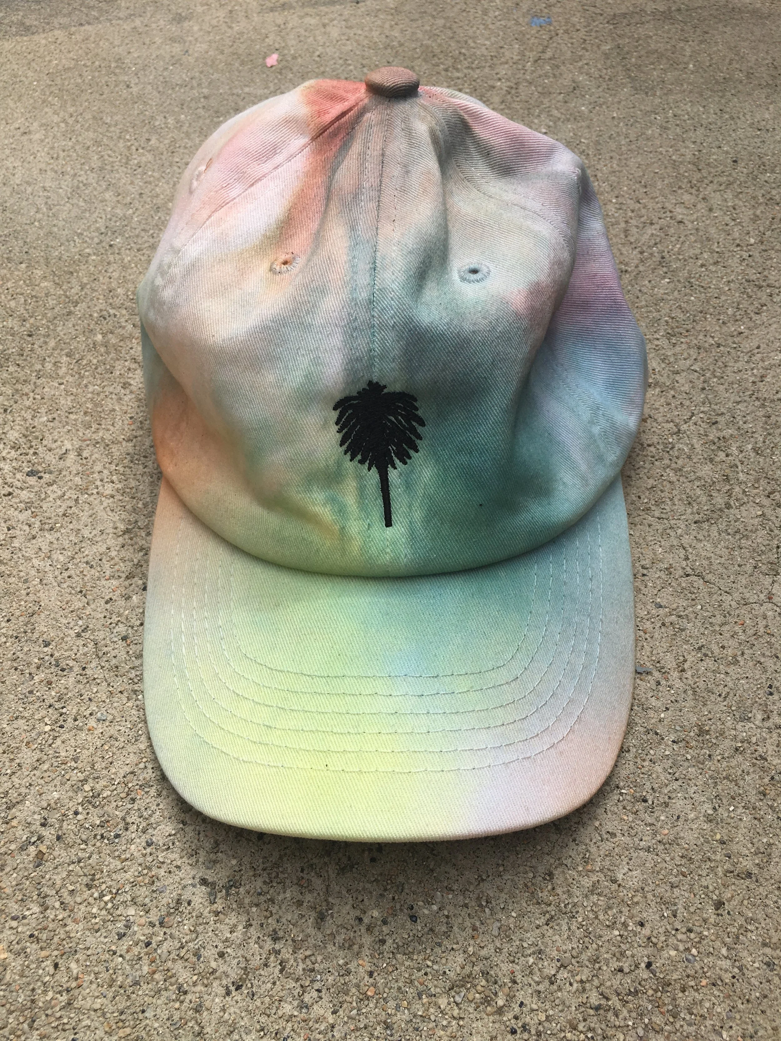 raw pigment on white dad hat