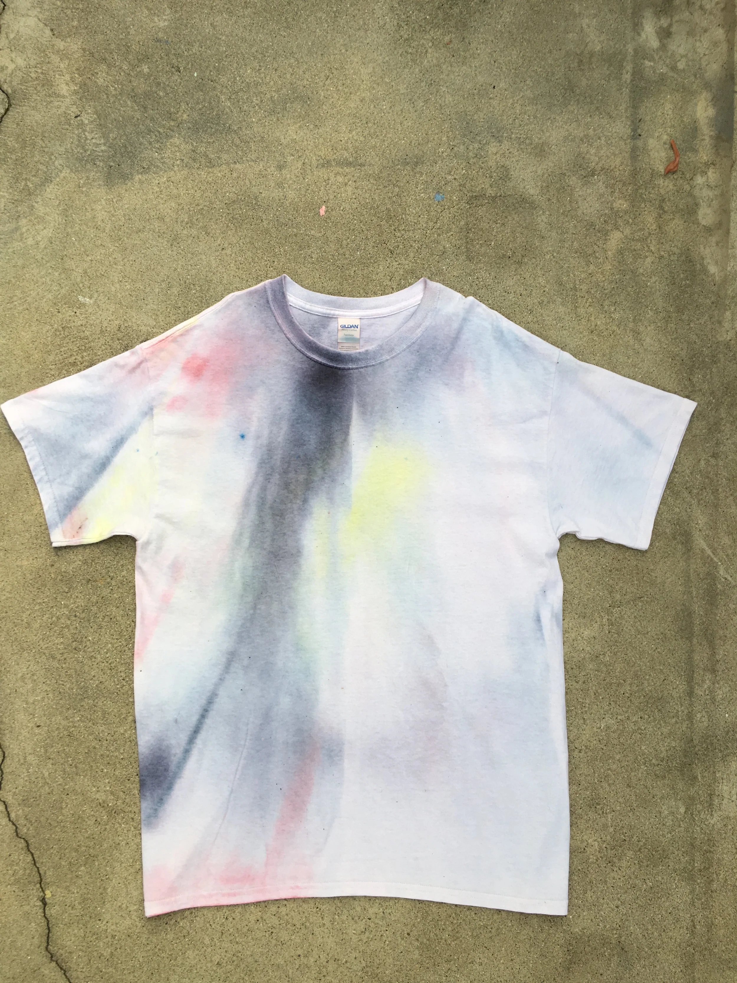 raw pigment on white t shirt