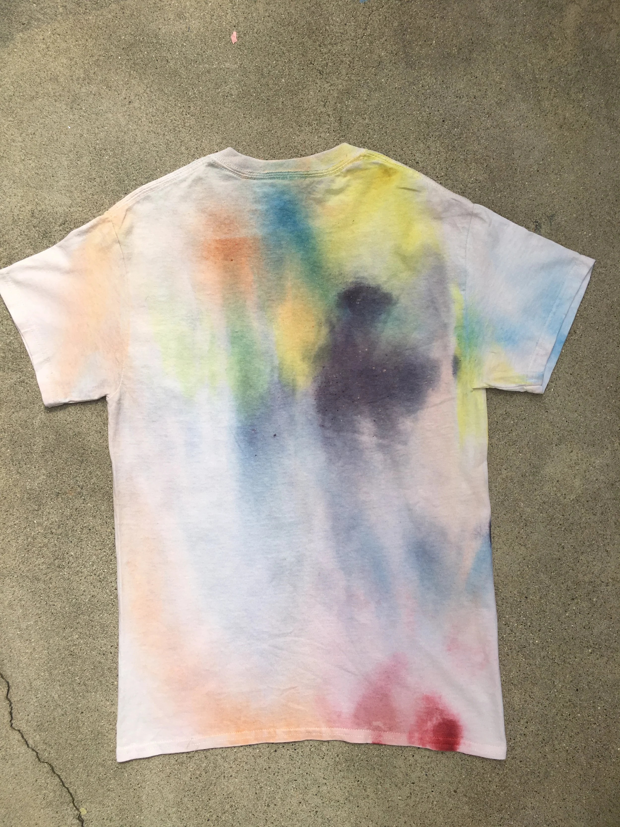 raw pigment on white t shirt