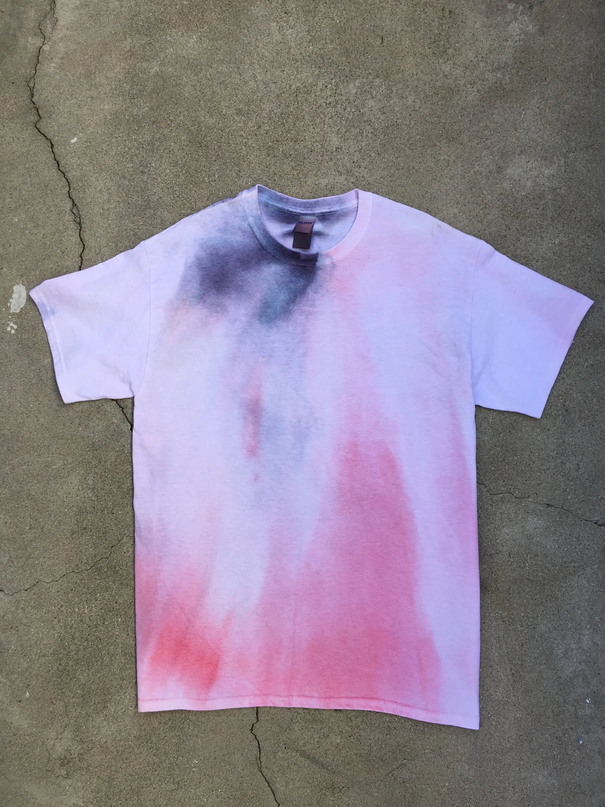 raw pigment on white t shirt