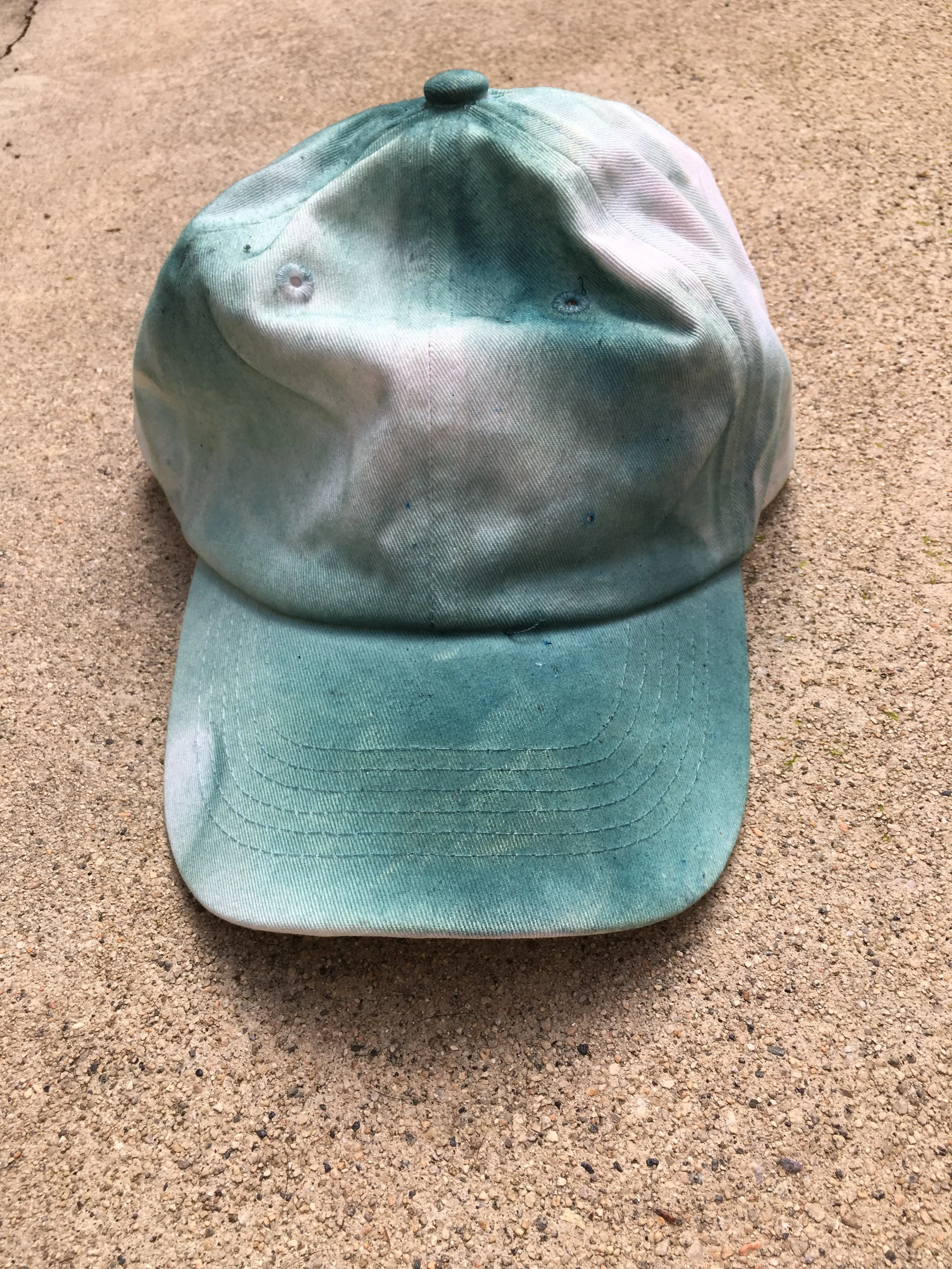 raw pigment on white dad hat