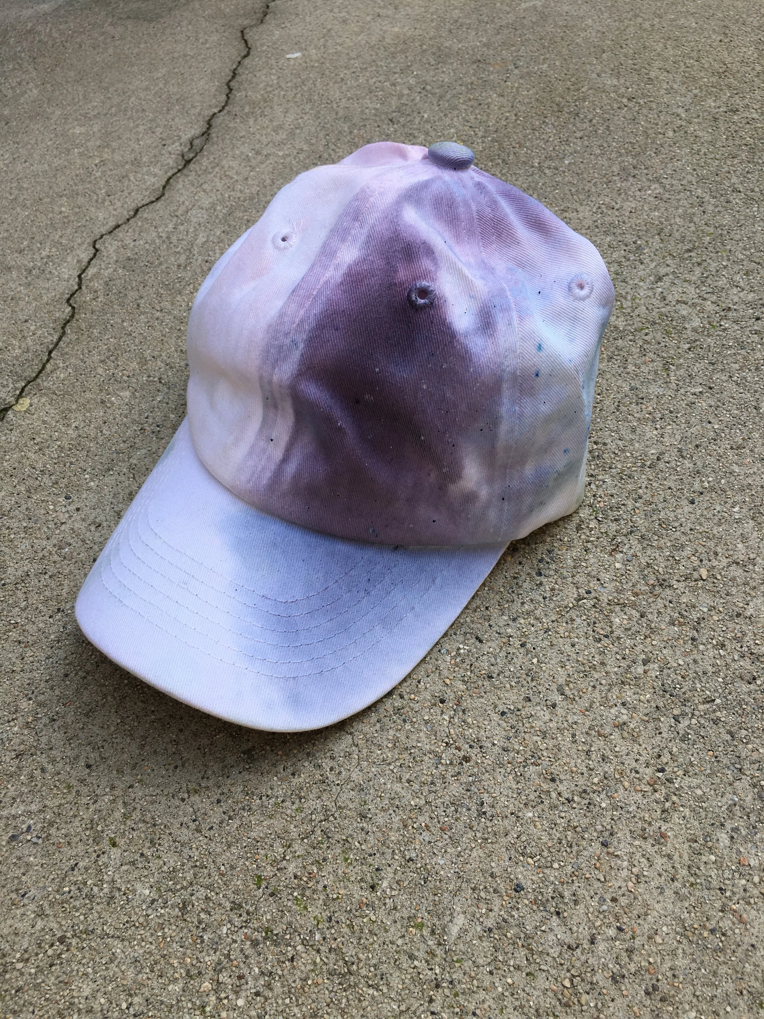 raw pigment on white dad hat