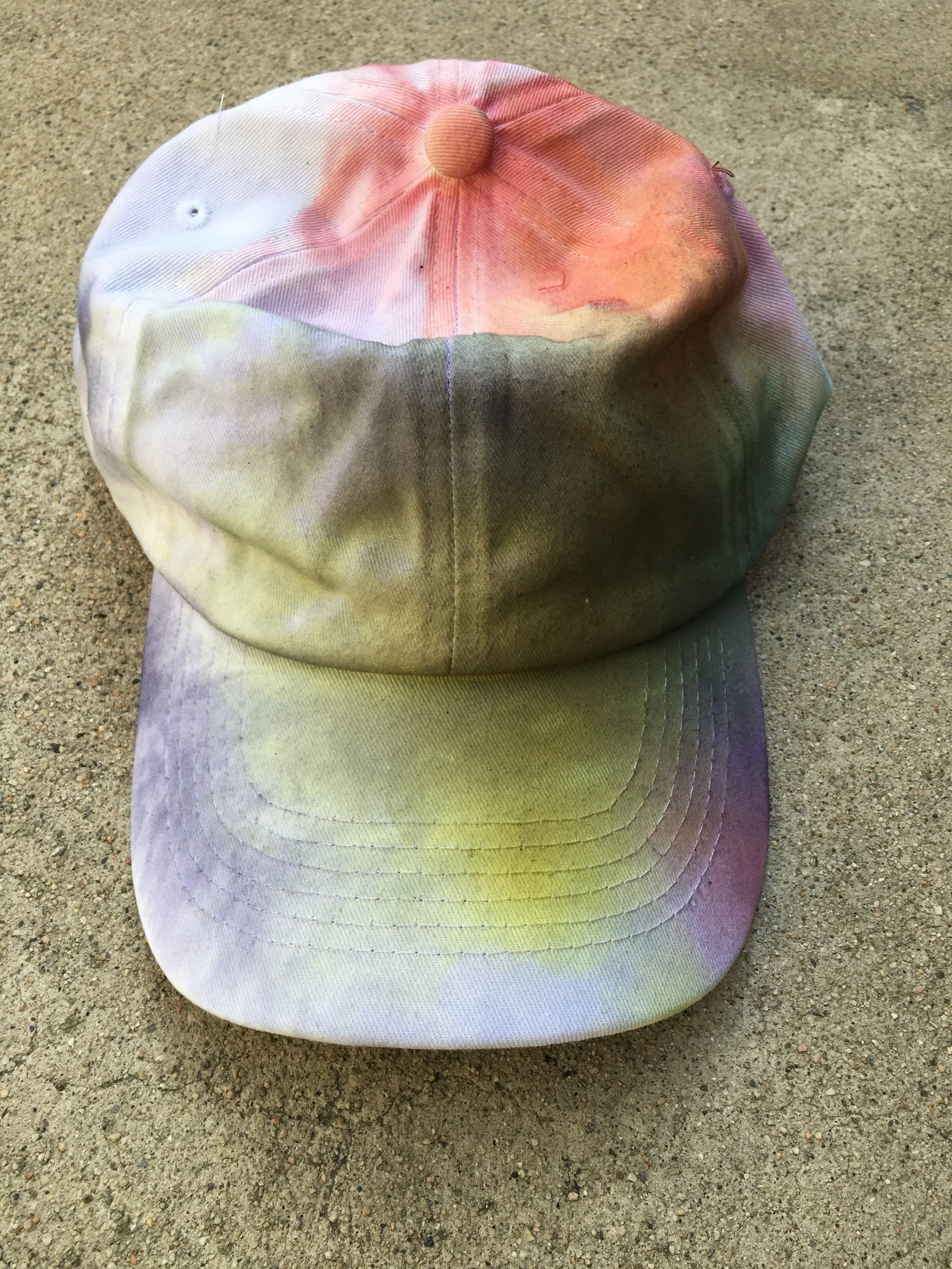 raw pigment on white dad hat