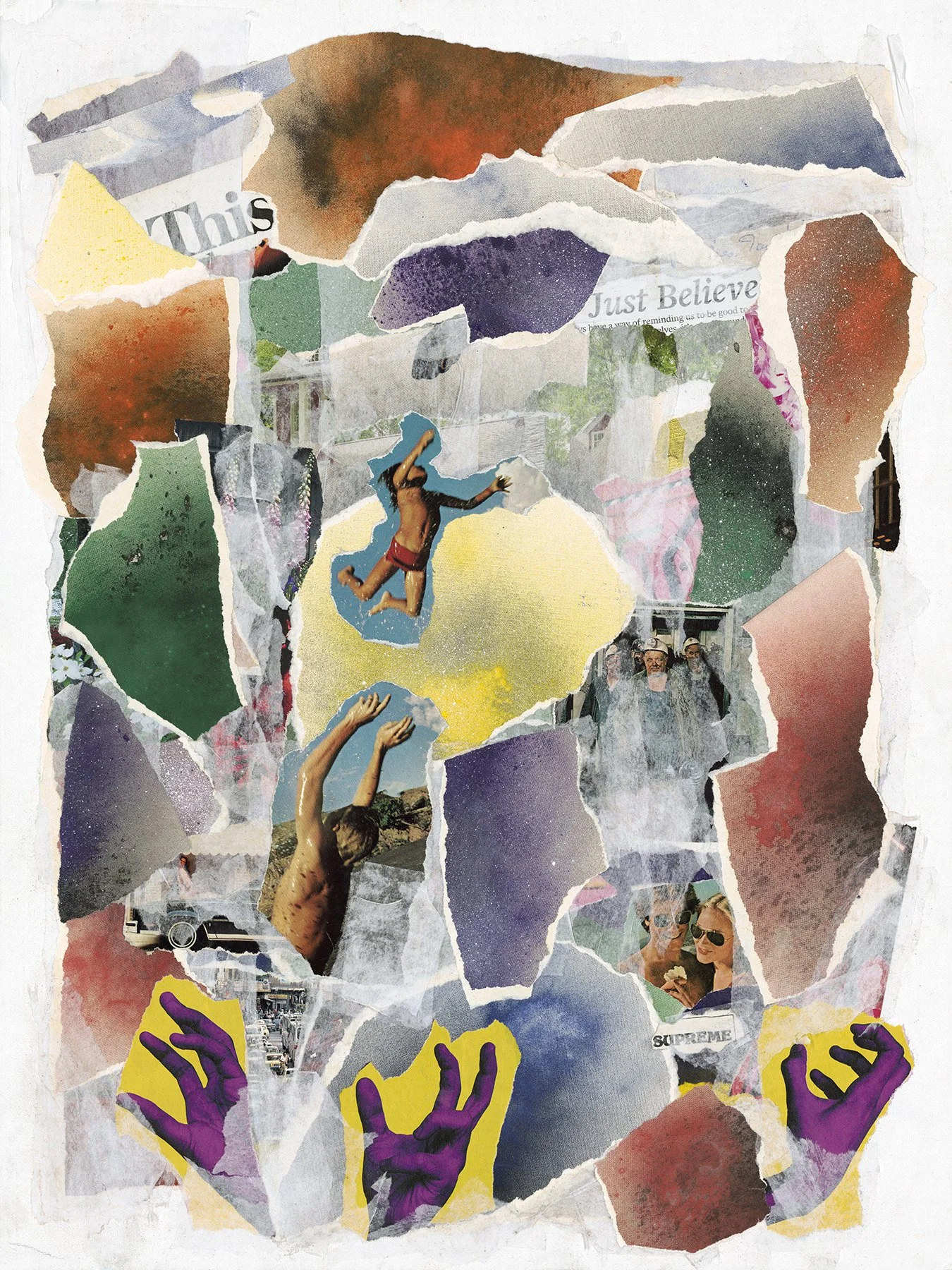 Lopez 002 
18in x 24in
raw pigment, canvas paper, collage on canvas board