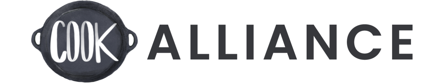 Logo with the text 'Cook' inside a black cast iron skillet and the word 'Alliance' to the right.