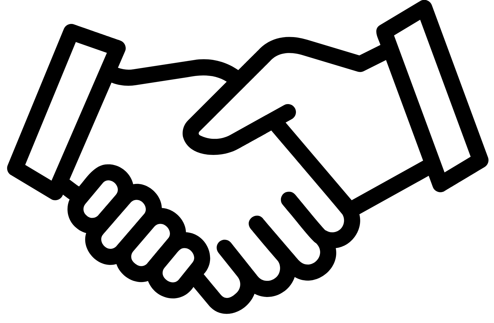 Icon of two hands shaking.