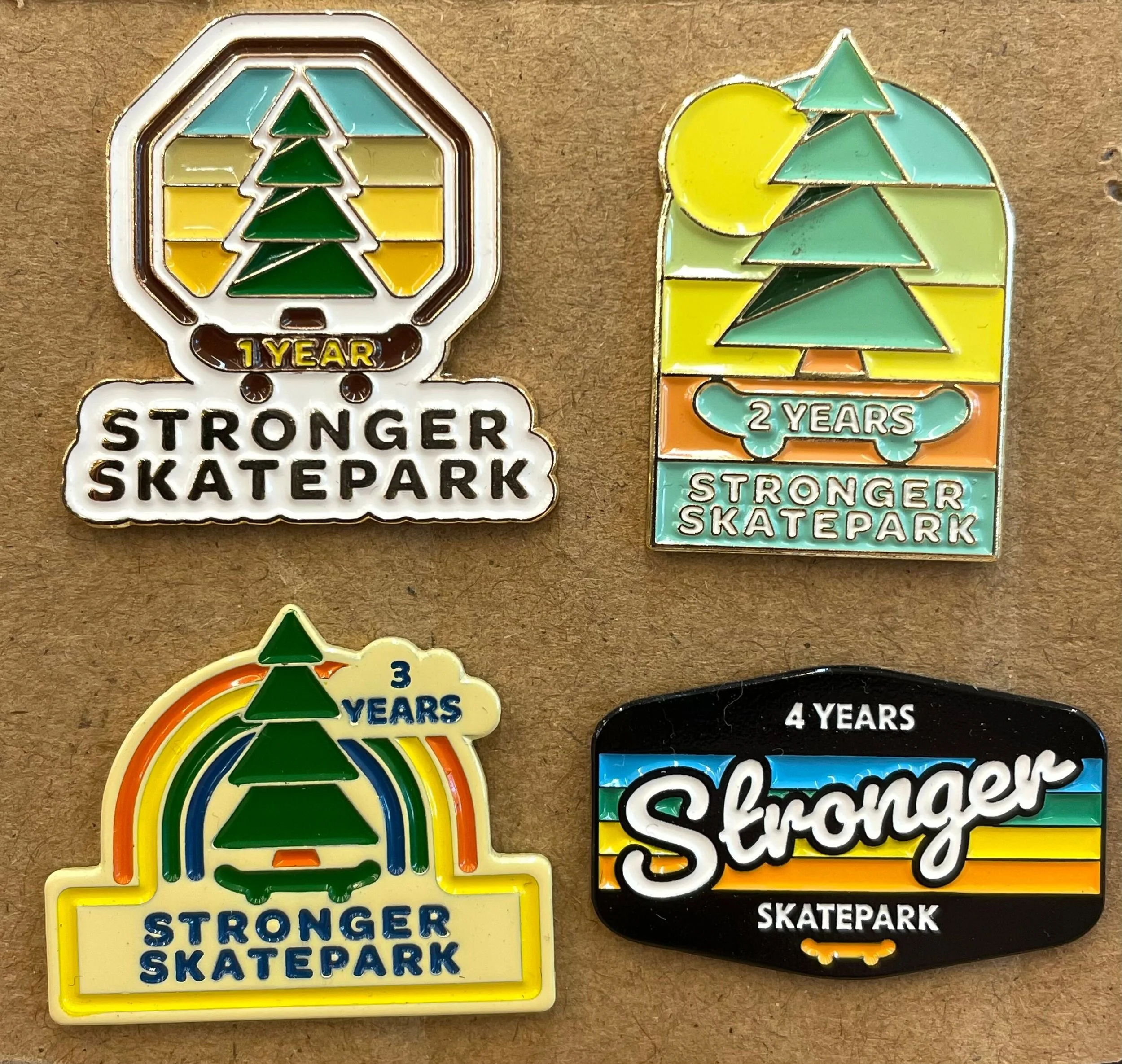 Stronger Skatepark Anniversary Pins
