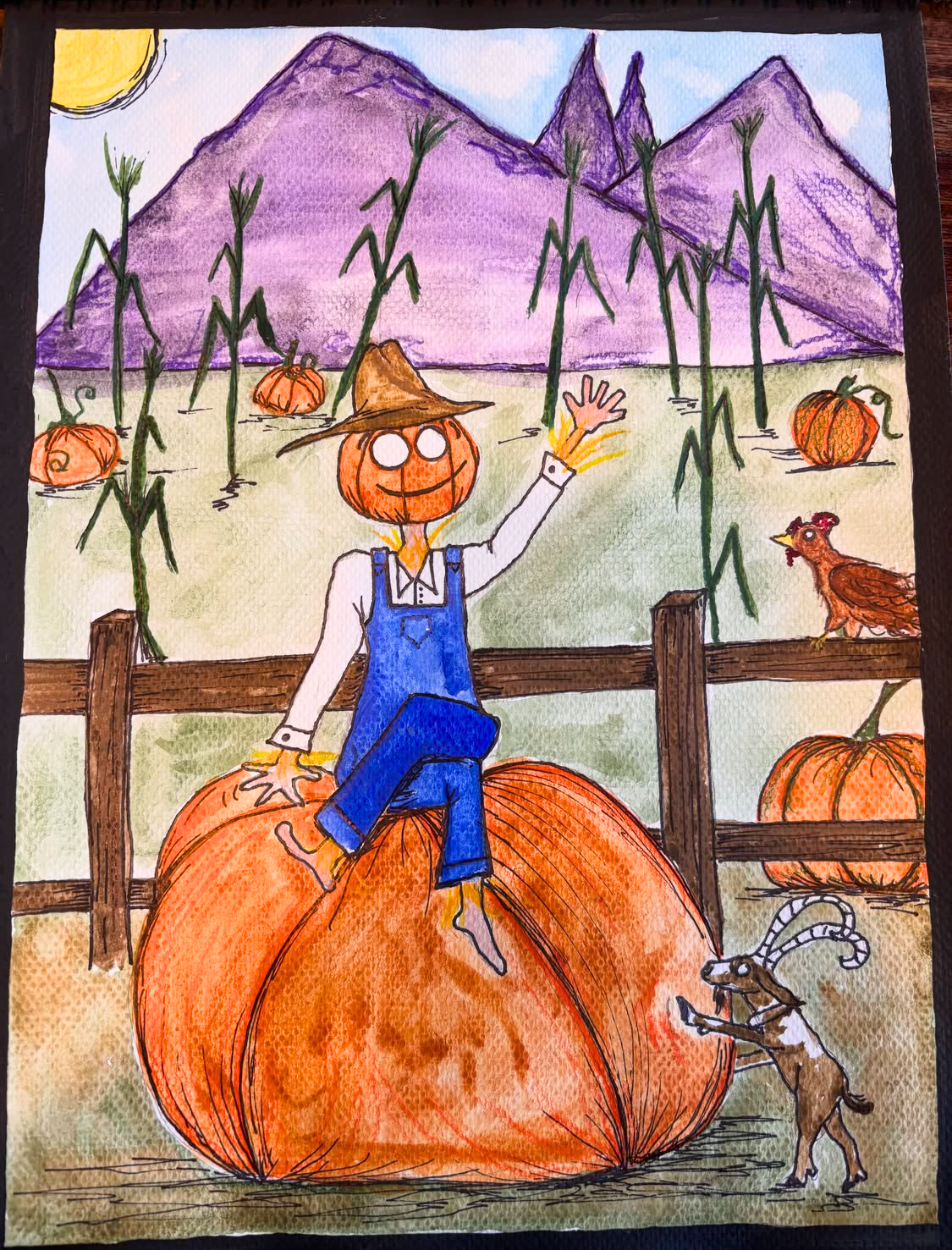 The Pumpkin Squid water color illustration by Emily Mizen