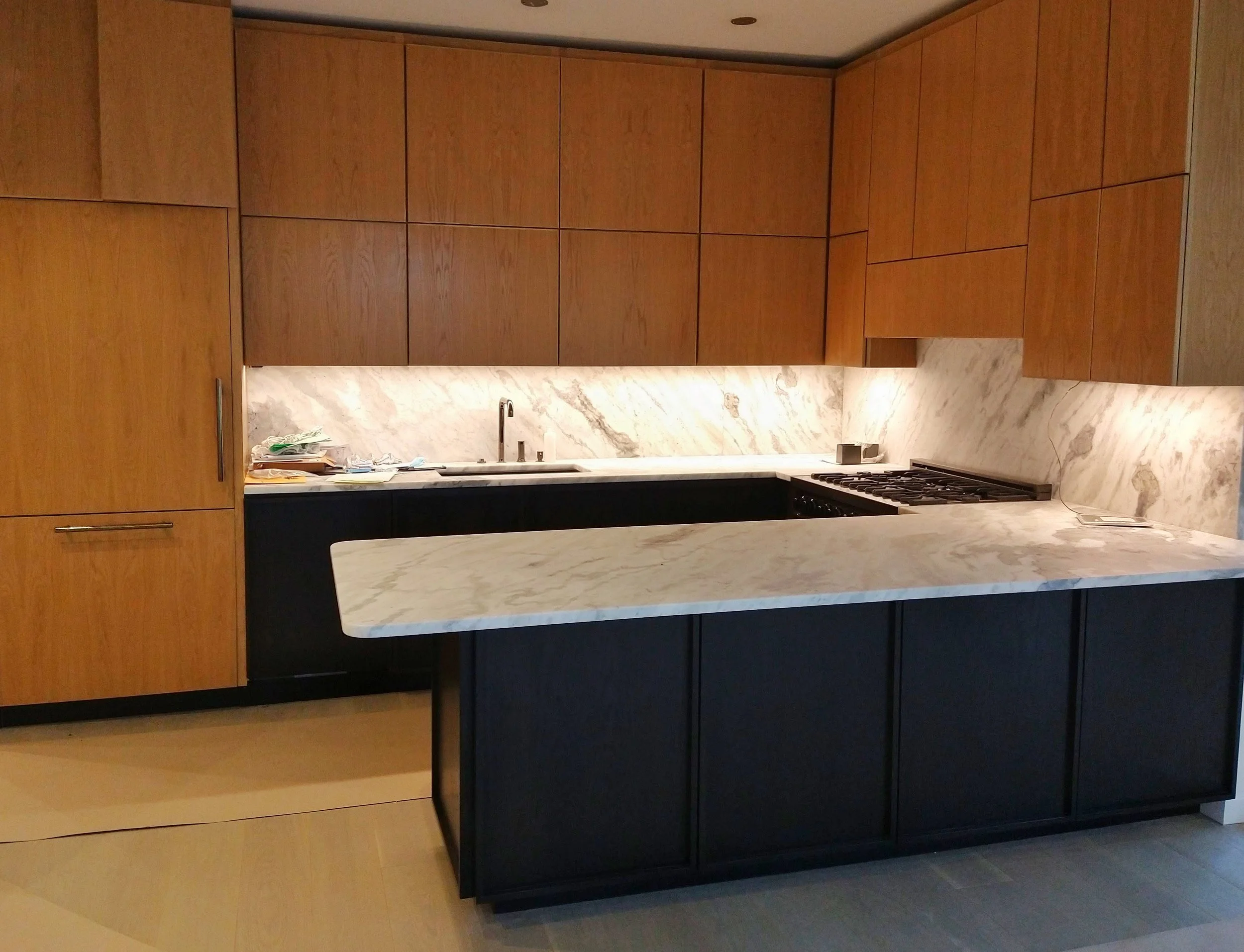 custom kitchen island and cabinets