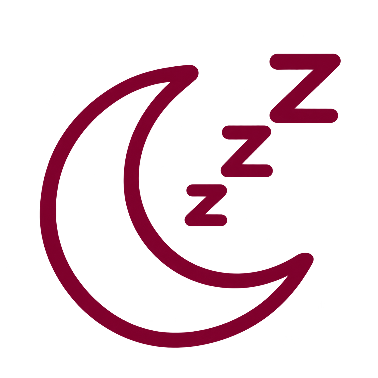 A stylized clock with a crescent moon and three Z's indicating sleep or falling asleep.
