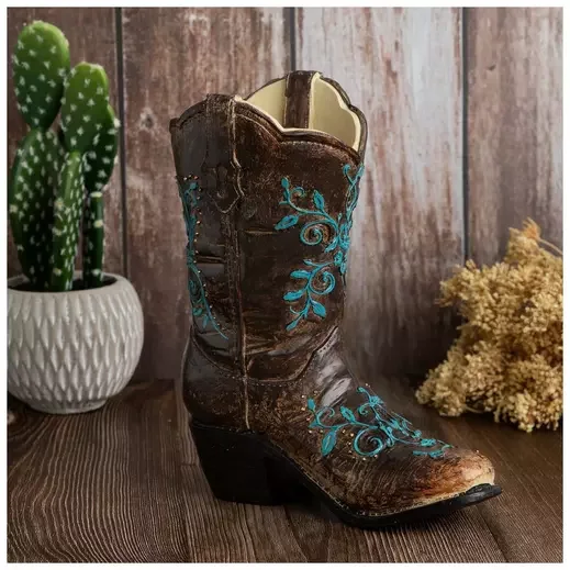 Cowboy Boot Vase