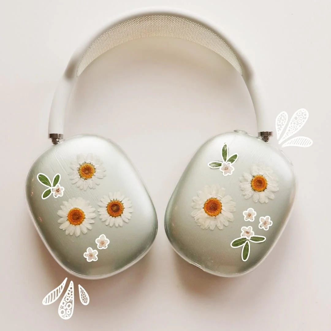 DIY Pressed Flower Headphone Case