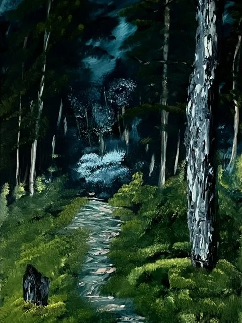 Tranquil Forest Path Oil Painting