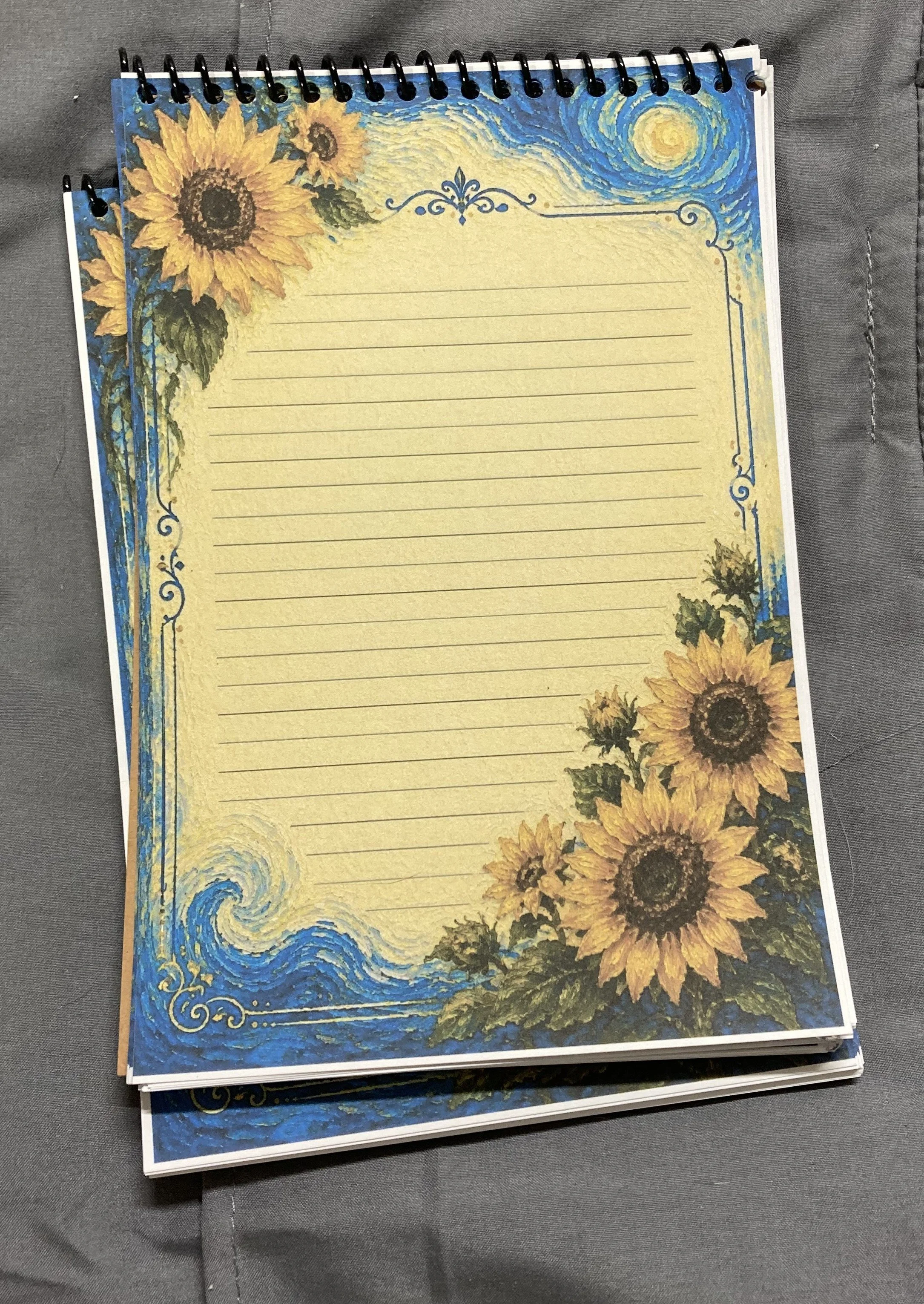 van gogh sunflower notepad.jpeg