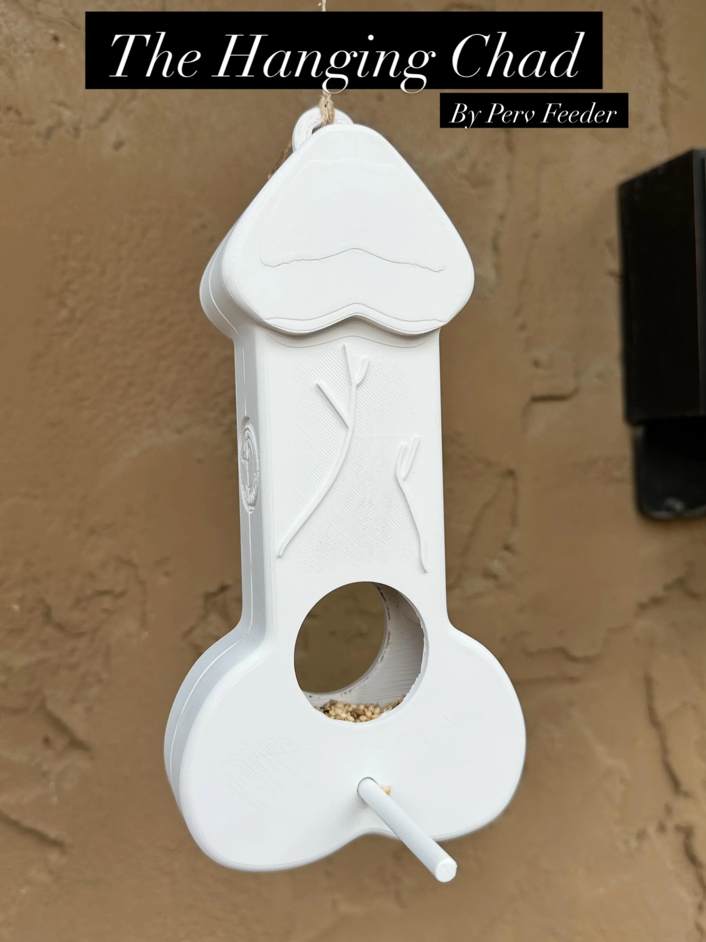 SOME PEOPLE HANG WIND CHIMES. WE HANG OUR PECKER

They say a beautiful backyard needs flowers, a birdbath, and maybe a nice little bird feeder&hellip;

We took that advice and made it wildly inappropriate. 😂

Introducing the Hanging Perv Feeder&trad