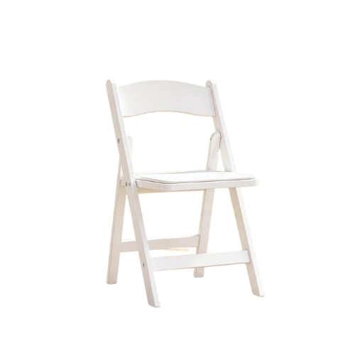 White Resin Padded Folding Chair