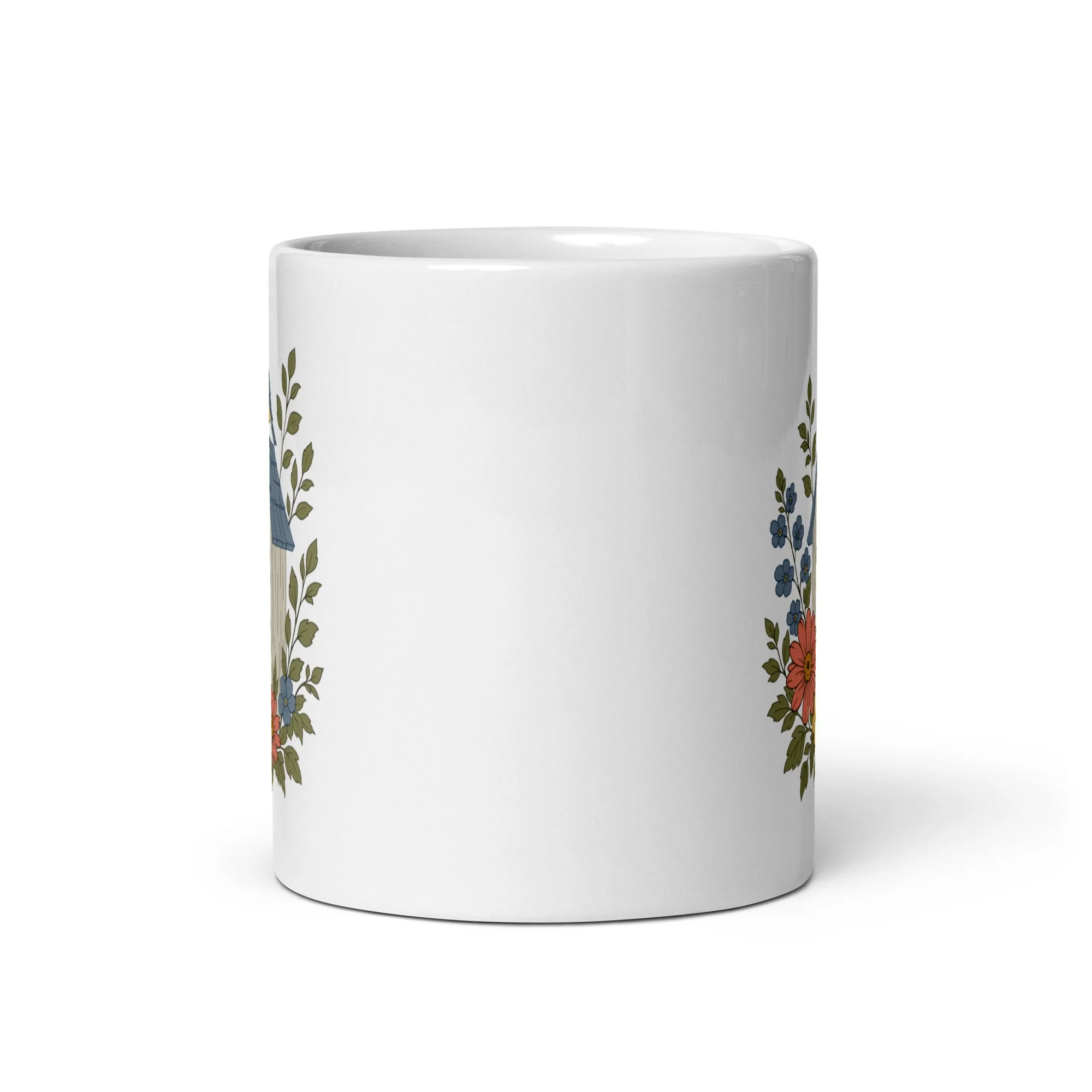 Sweet Bluebird on Birdhouse Mug