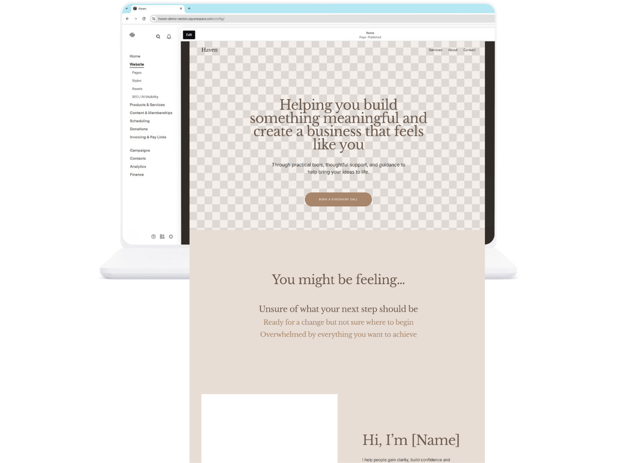 Haven-  Squarespace Website Template