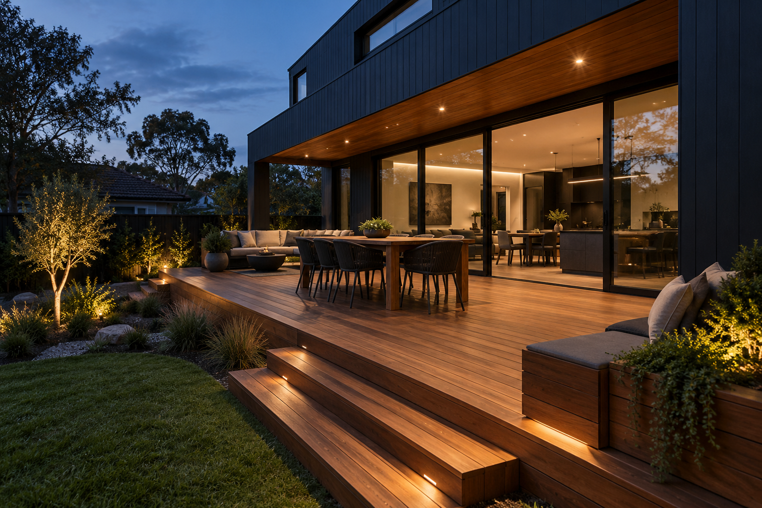 Premium MENARO timber deck and modern outdoor living project