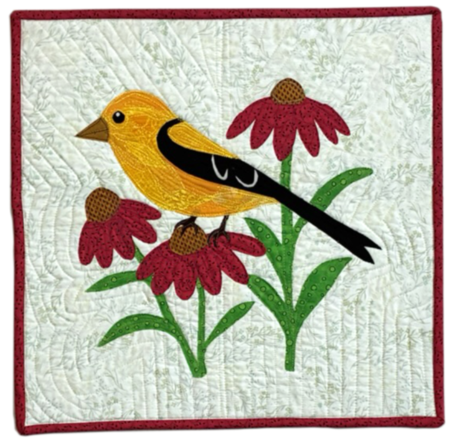 Goldfinch and Coneflowers 16" x 16"