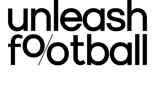 Text reading 'unleash football' in black font on a white background.
