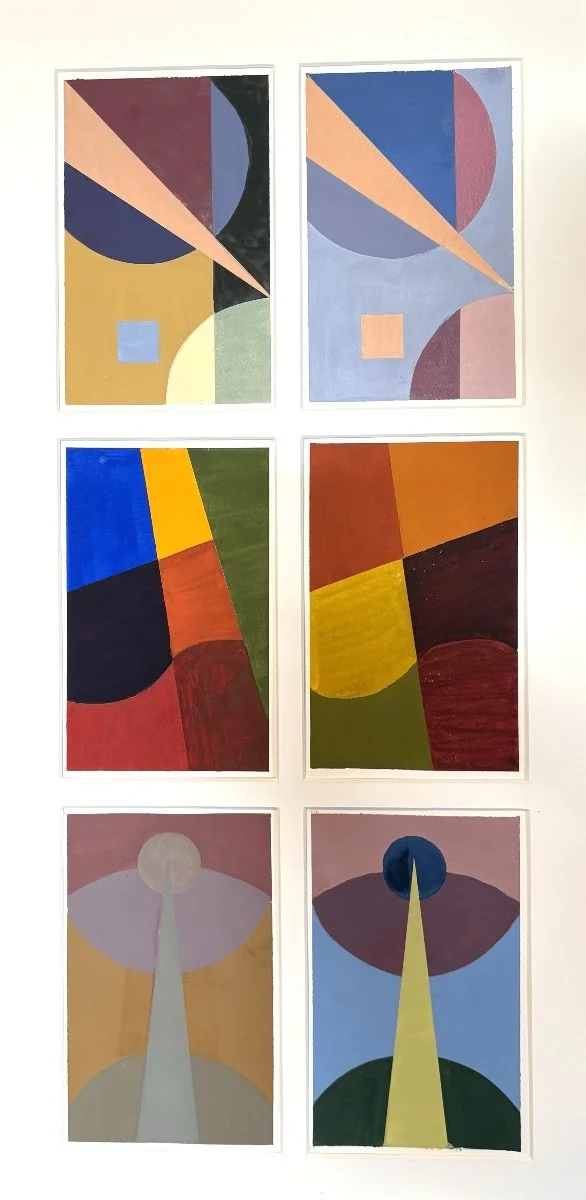Color Theory Study, Gouache on Bristol, 13" x 36", 2025