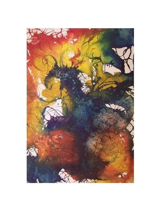 Blue Phoenix, Watercolor on Paper, 9" x 12", 2007