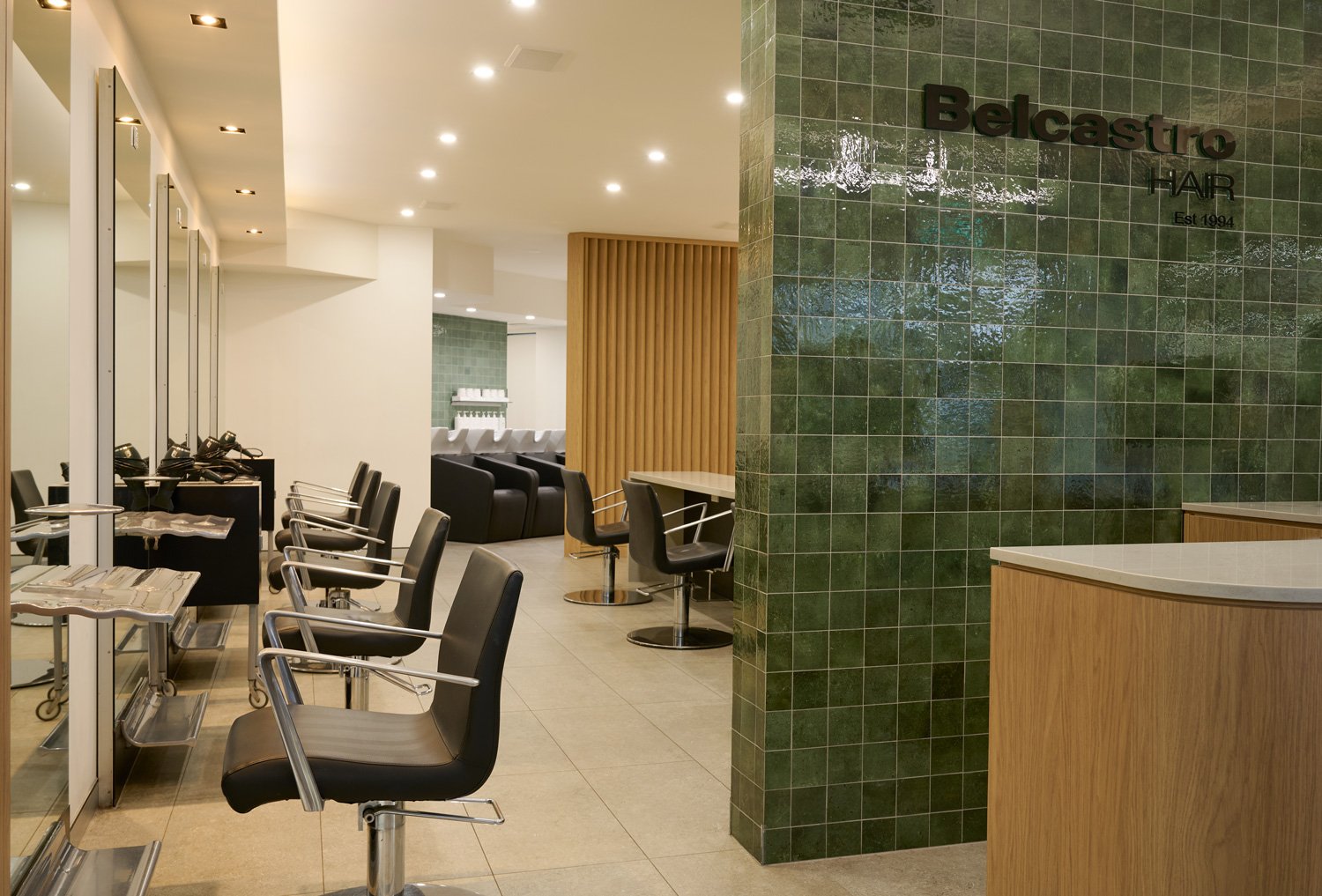 Styling stations at Belcastro Hair salon in Northmead, established 1994