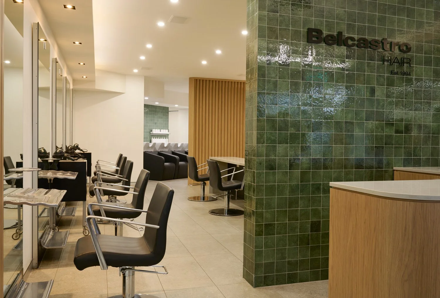 Cutting and colour stations inside Belcastro Hair, Northmead