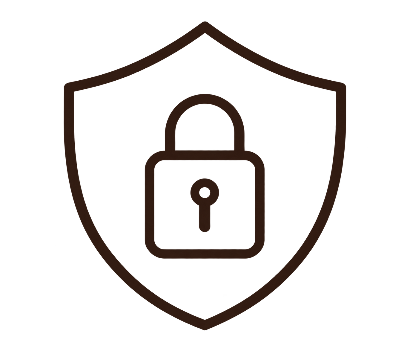 Shield icon with a padlock in the center, symbolizing security or protection.