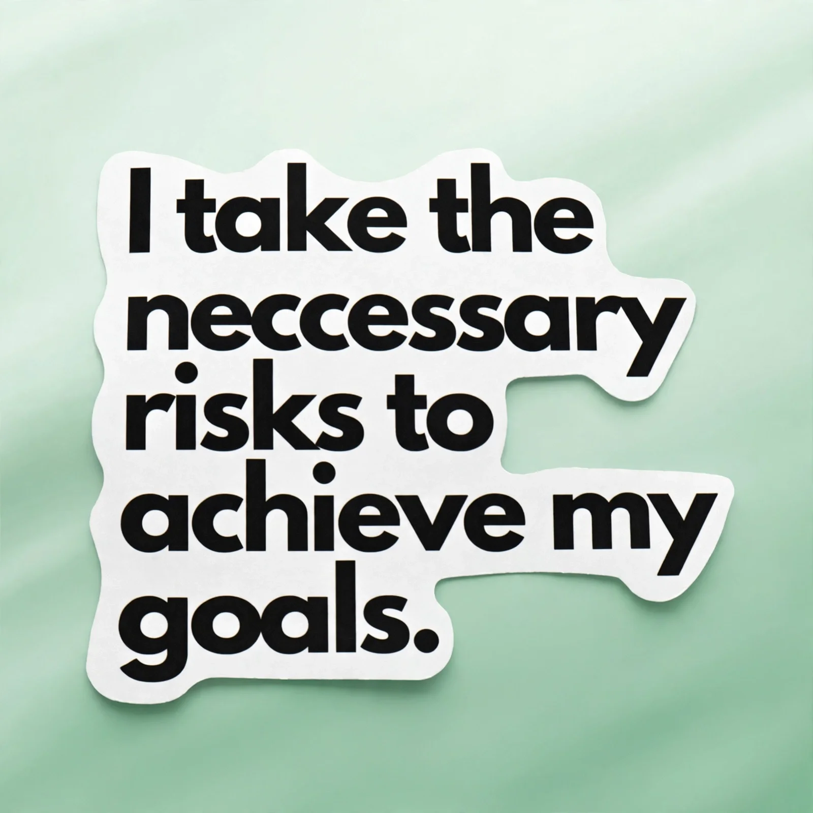 I take the neccessary risks to achieve my goals.