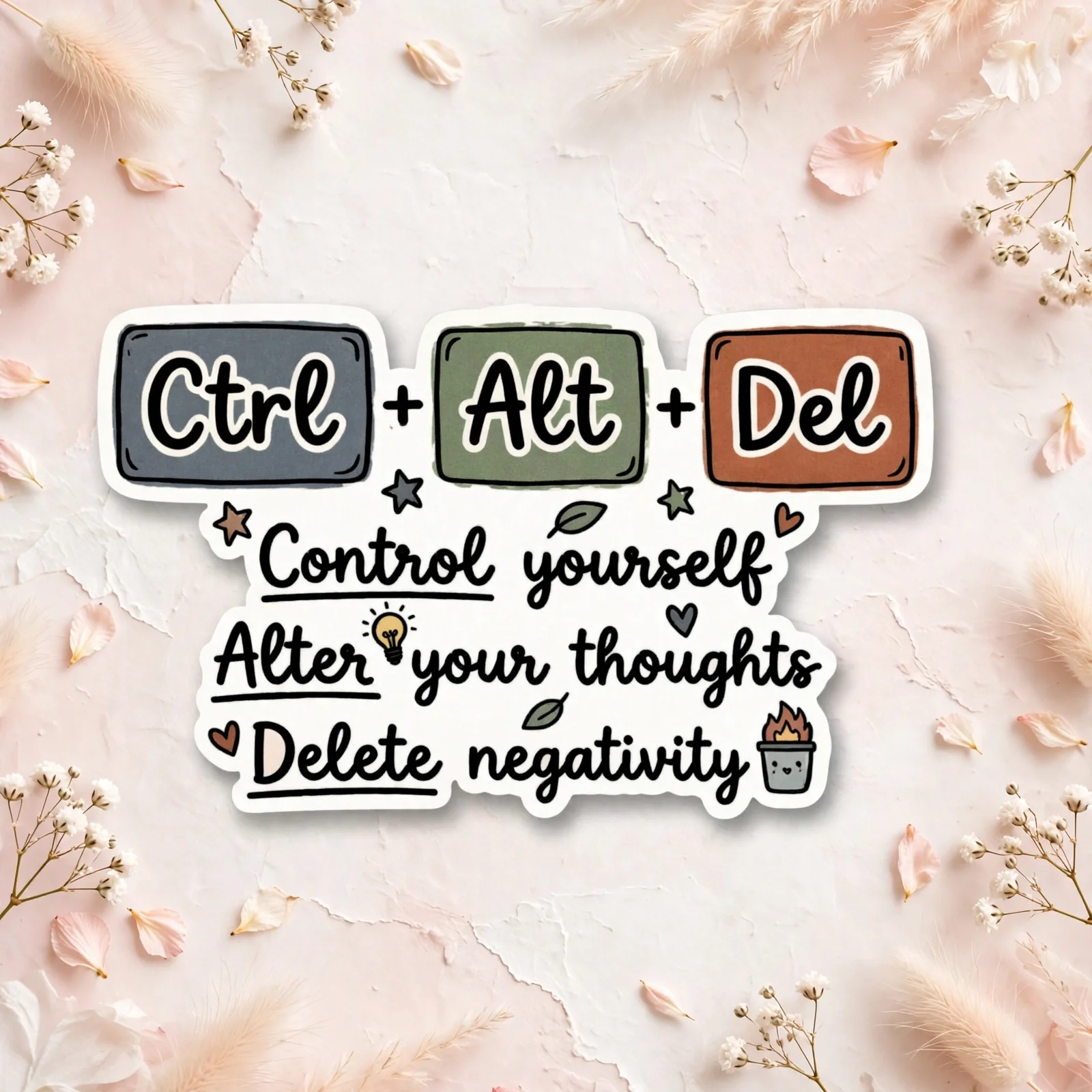 Ctrl + Alt + Del (Control Yourself, Alter Your Thoughts, Delete Negativity)