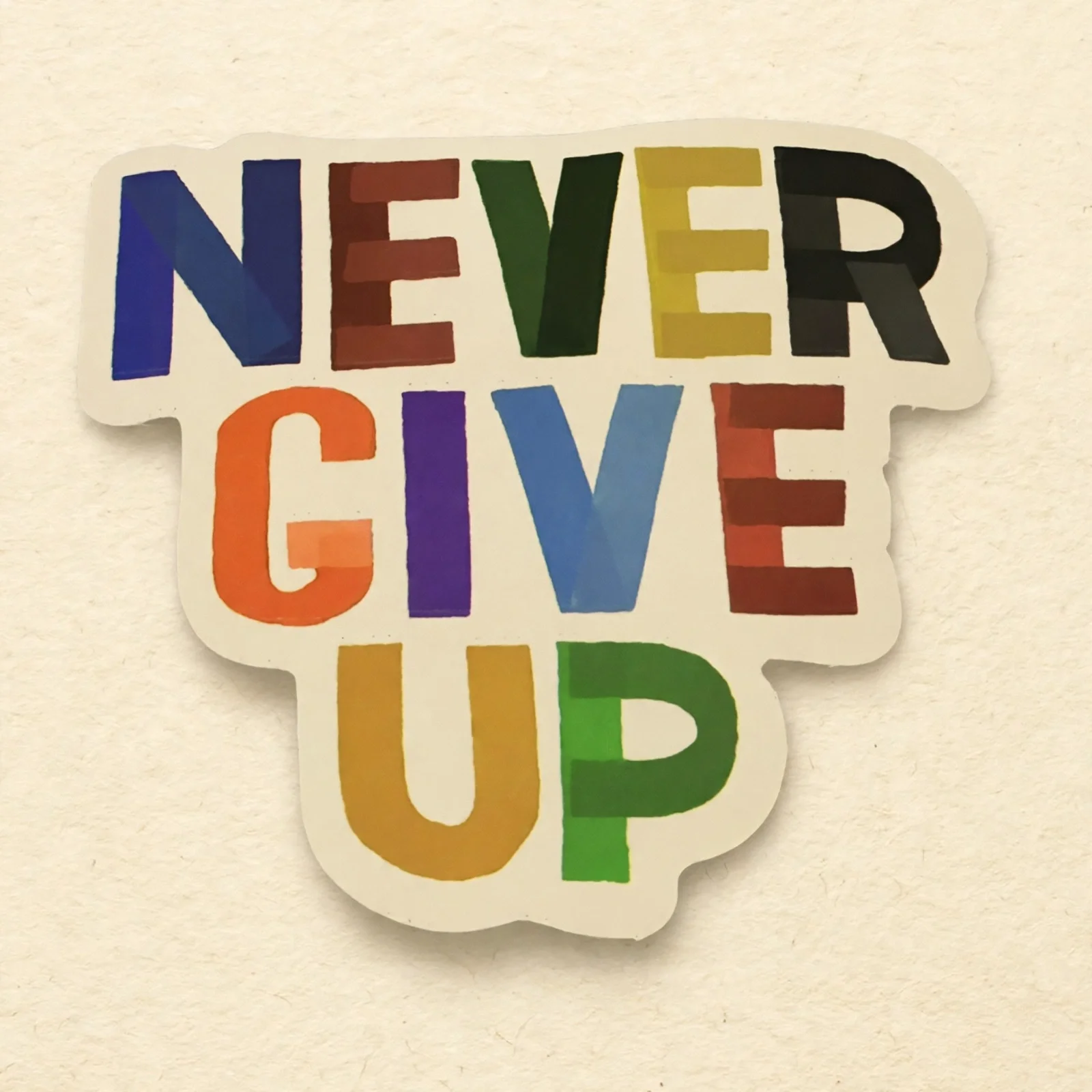 NEVER GIVE UP (Block Letters)