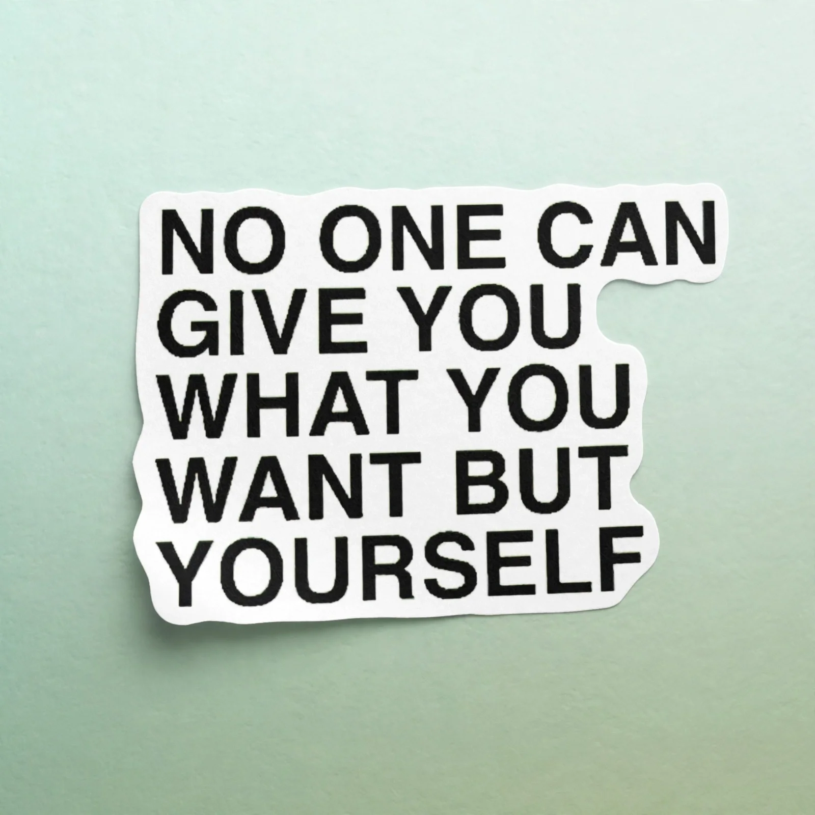 NO ONE CAN GIVE YOU WHAT YOU WANT BUT YOURSELF